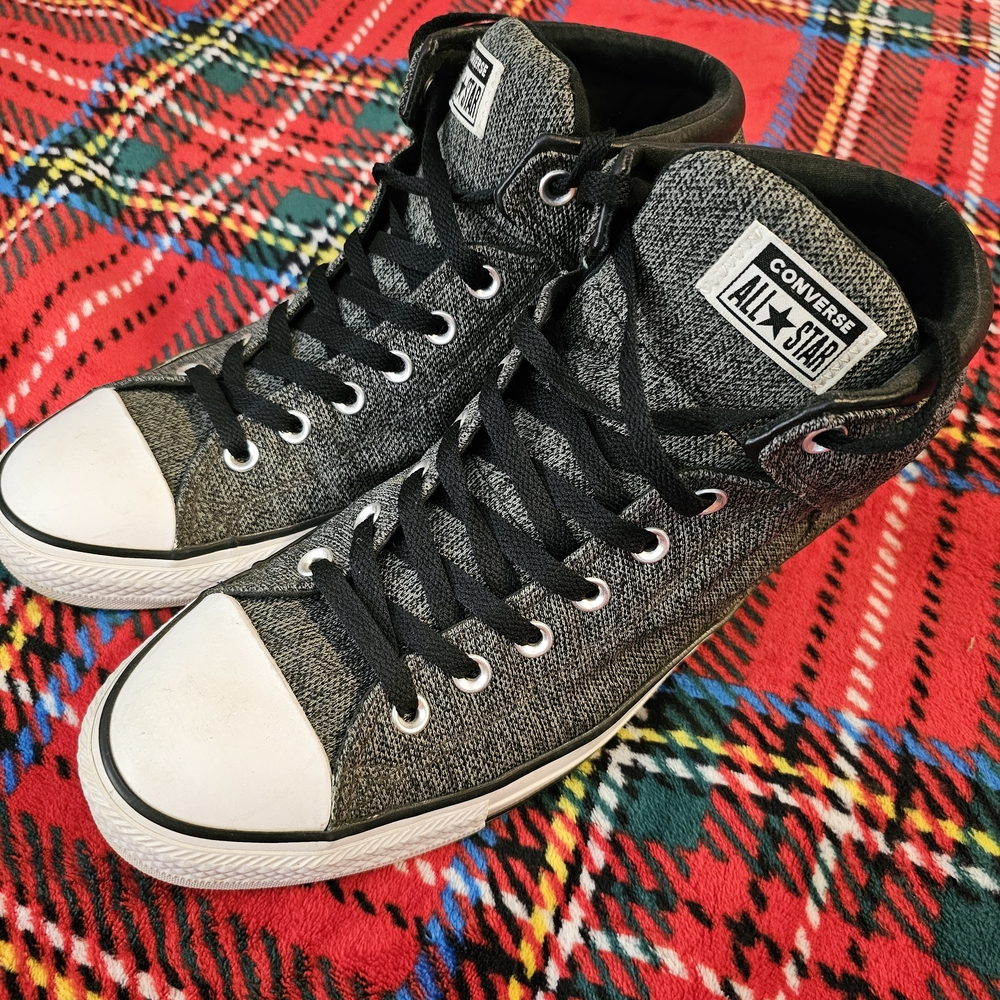 Converse All Stars High Street Gray and Black High-Tops Mens Size 12 - Picture 2 of 7